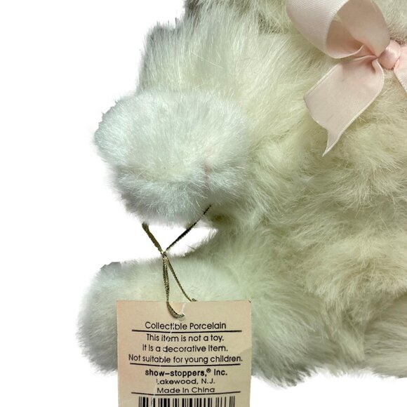 Porcelain Doll Bunny Fluffy White Show Stoppers Babes in the Wild Series 10 Inch - Picture 5 of 6
